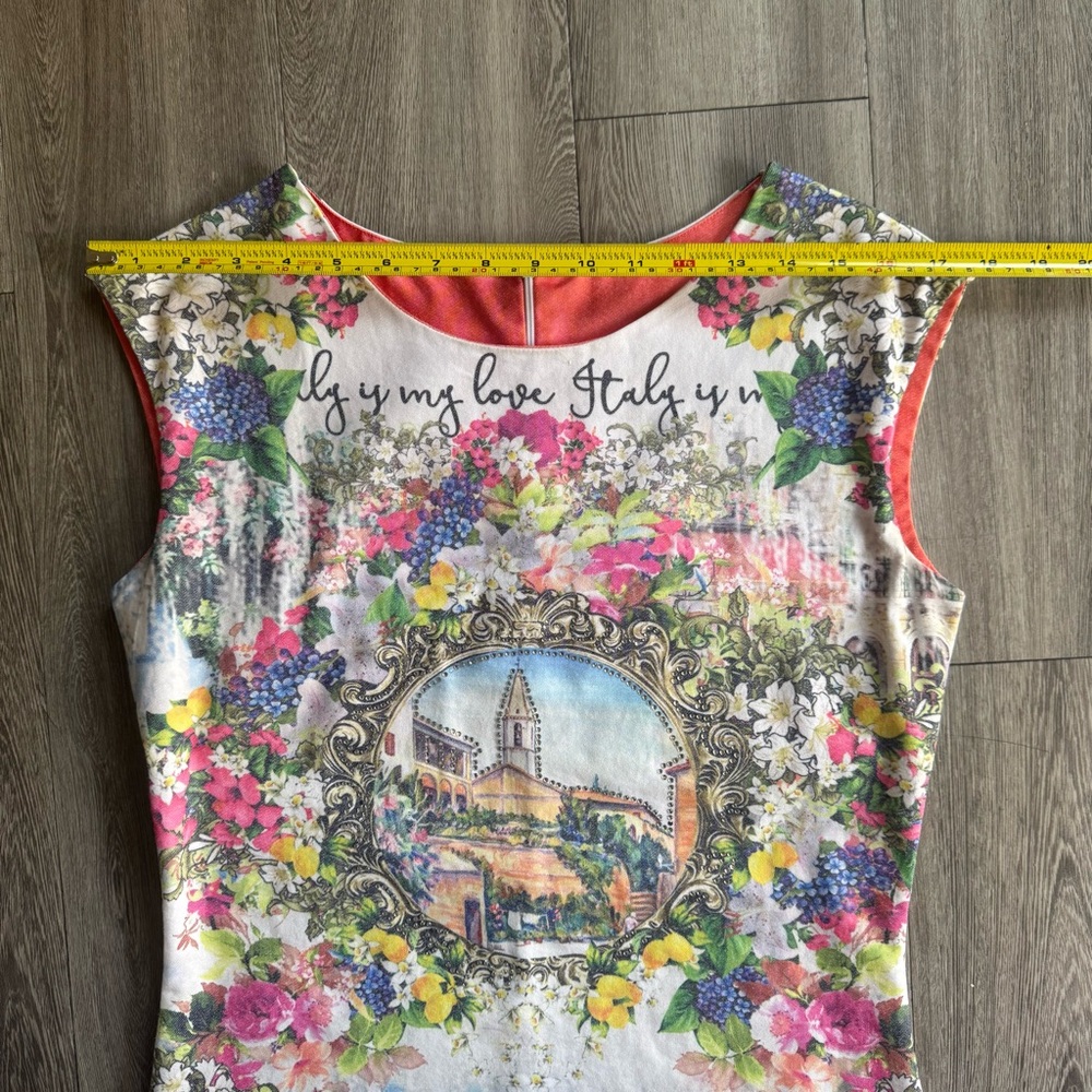 Floral Graphic Summer Dress with Italy Print Size US M-L Euro: XL - Picture 5 of 15